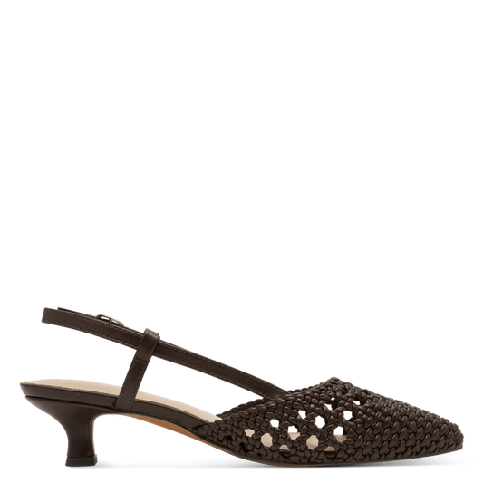 Marco Tozzi Chanel Donna Marrone Intrecciata  Vegana, Tacco 4 cm