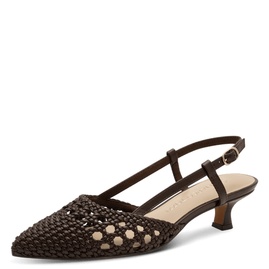 Marco Tozzi Chanel Donna Marrone Intrecciata  Vegana, Tacco 4 cm