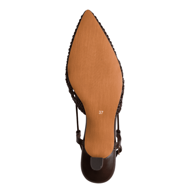 Marco Tozzi Chanel Donna Marrone Intrecciata  Vegana, Tacco 4 cm