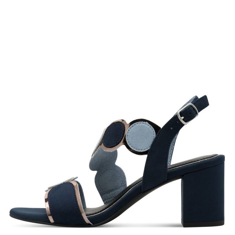 Sandalo Marco Tozzi vegan blu navy tacco 6,5 cm Feel Me