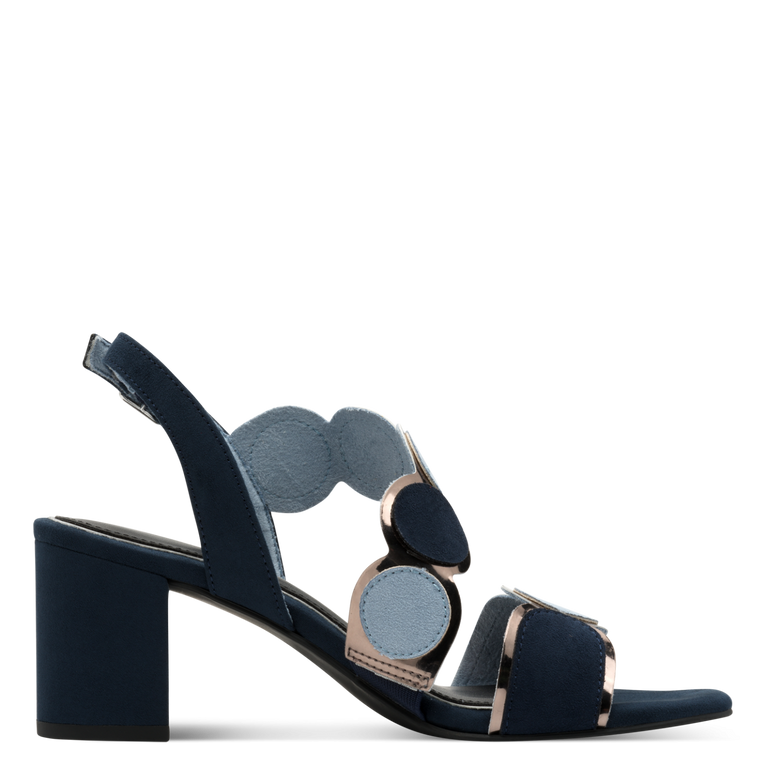 Sandalo Marco Tozzi vegan blu navy tacco 6,5 cm Feel Me
