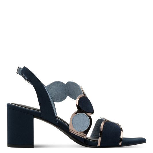 Sandalo Marco Tozzi vegan blu navy tacco 6,5 cm Feel Me