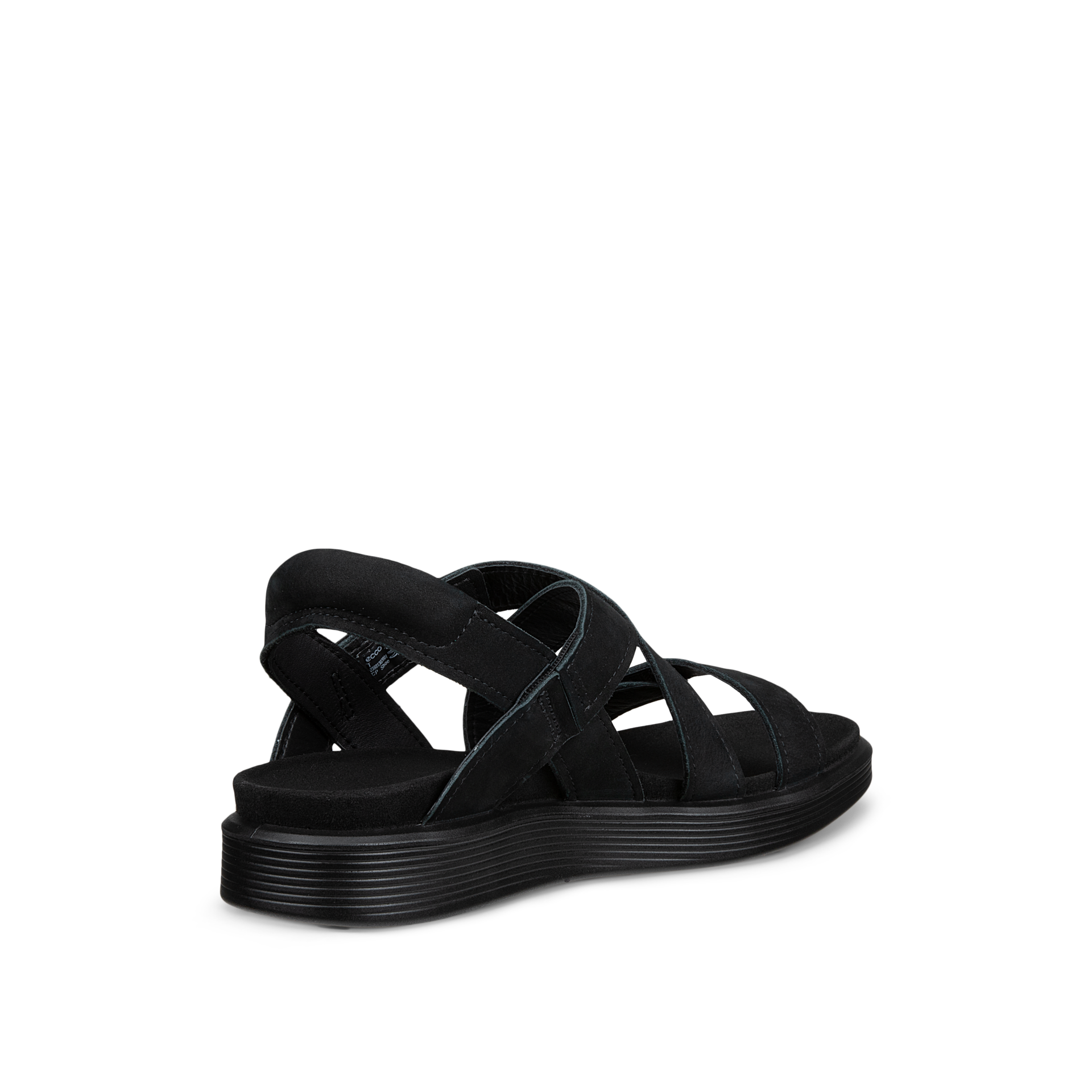ECCO Soft Sandal W donna nera in nubuck con tre cinturini