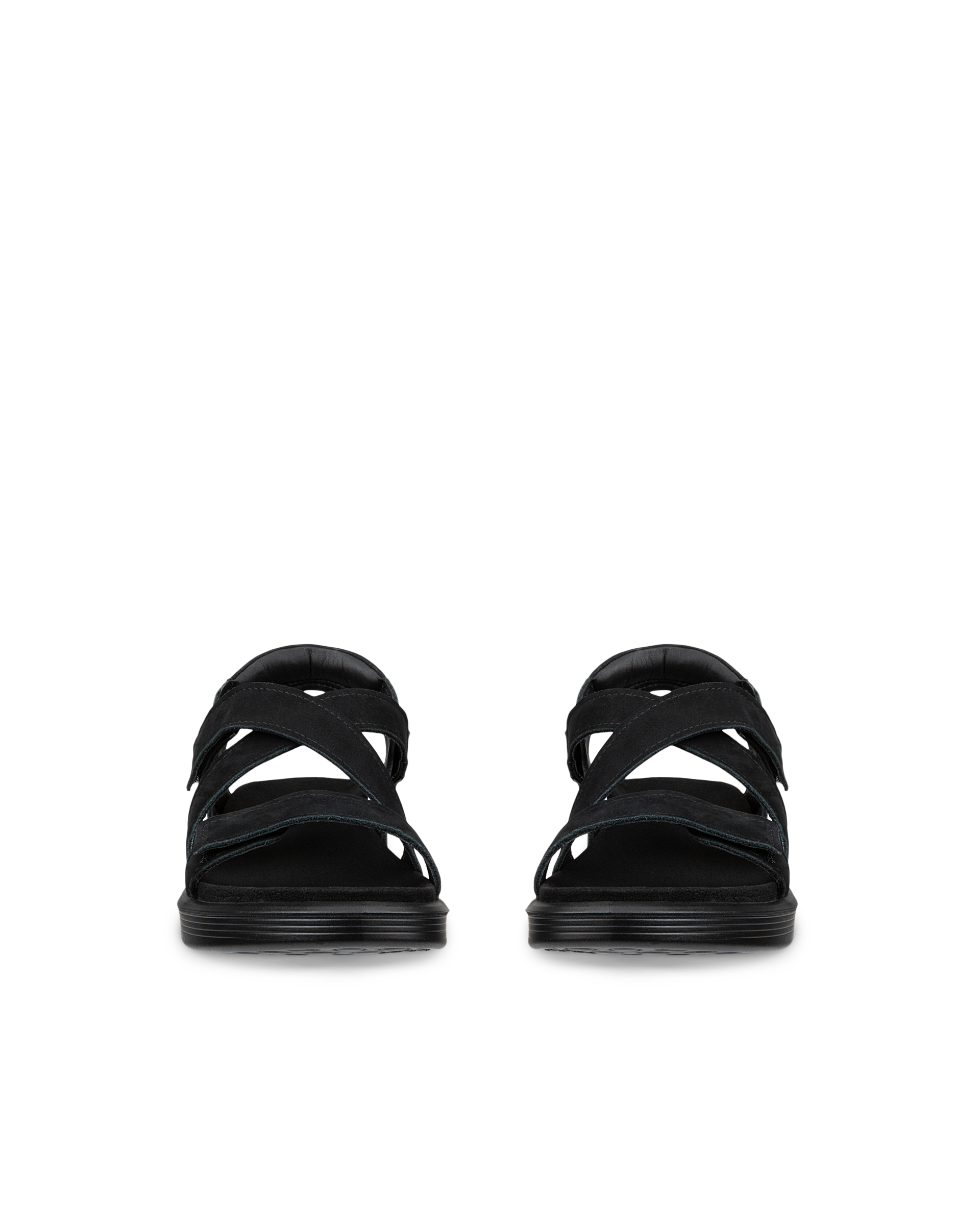 ECCO Soft Sandal W donna nera in nubuck con tre cinturini