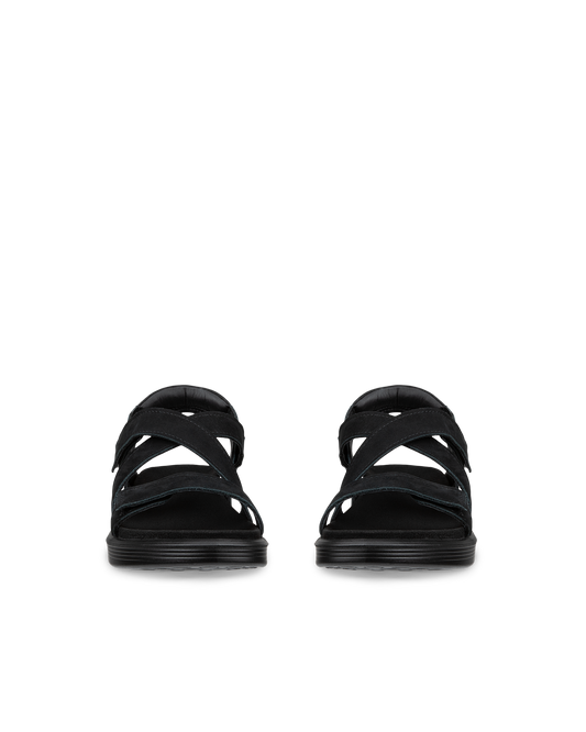ECCO Soft Sandal W donna nera in nubuck con tre cinturini