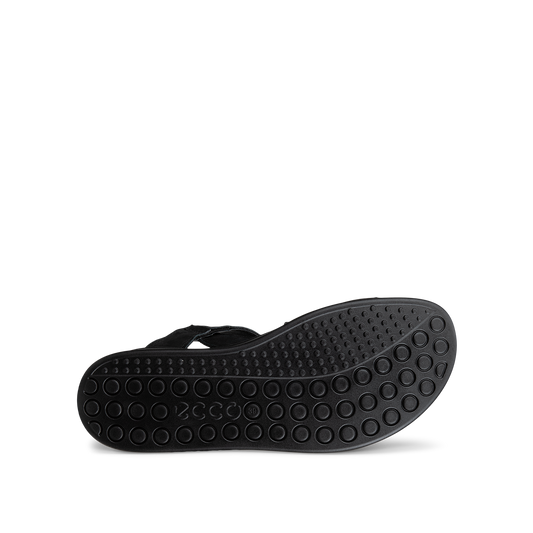 ECCO Soft Sandal W donna nera in nubuck con tre cinturini