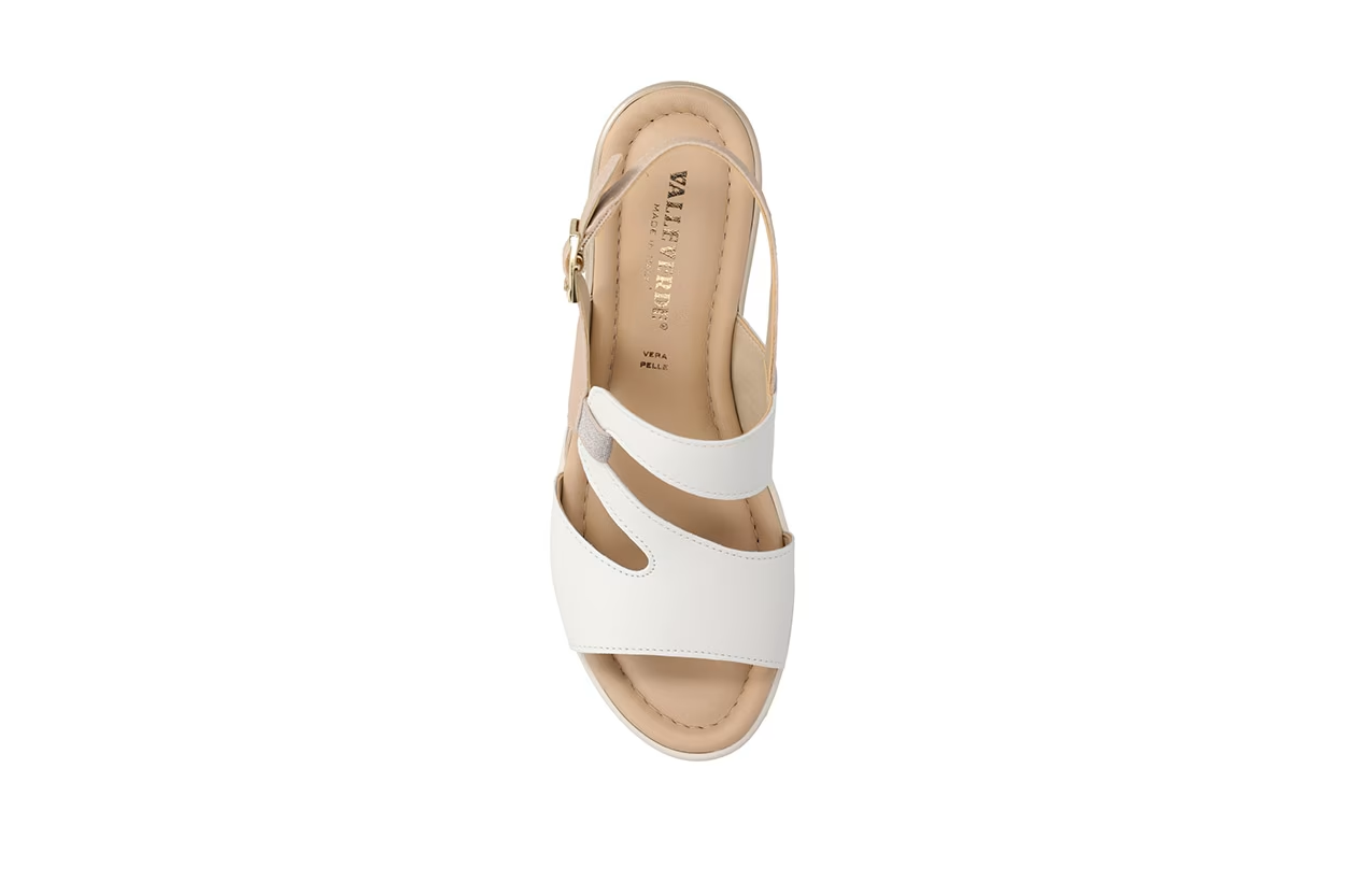 Valleverde sandalo donna in vitello bianco Made in Italy