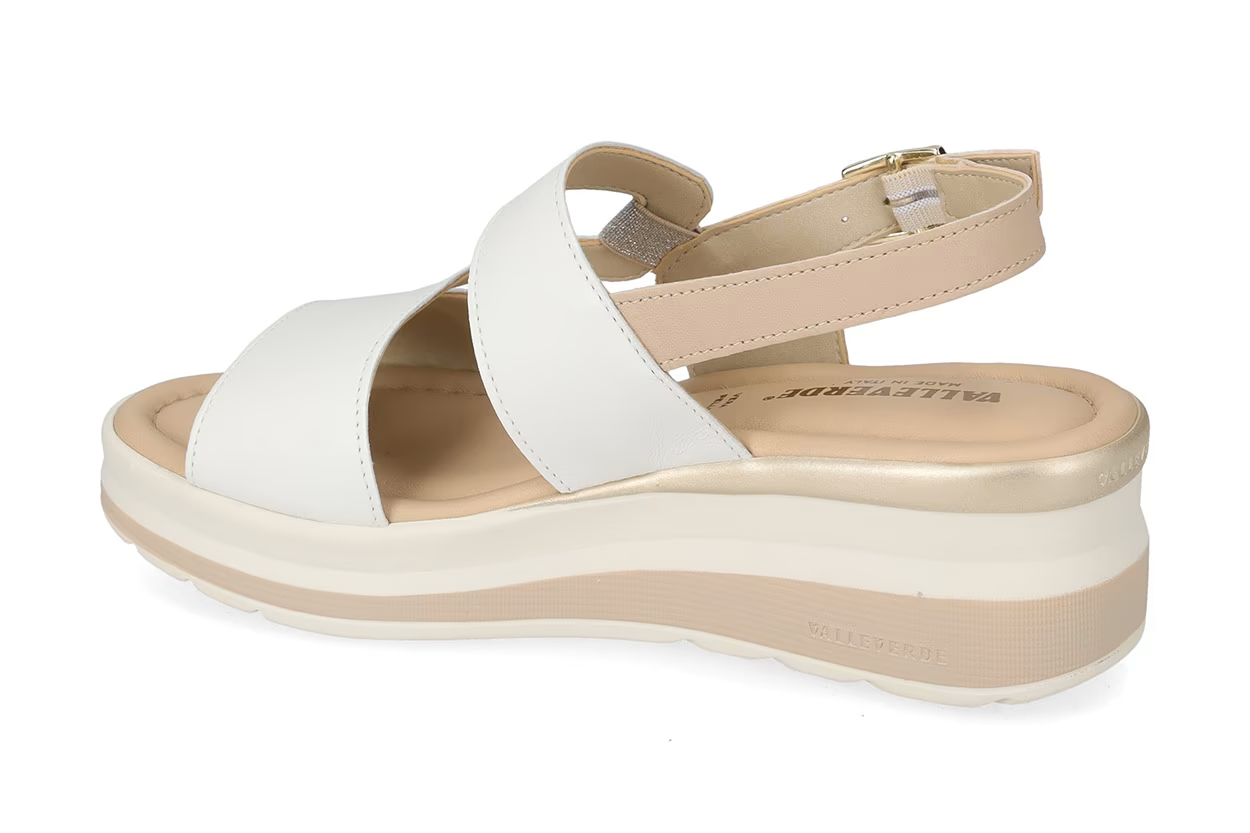 Valleverde sandalo donna in vitello bianco Made in Italy