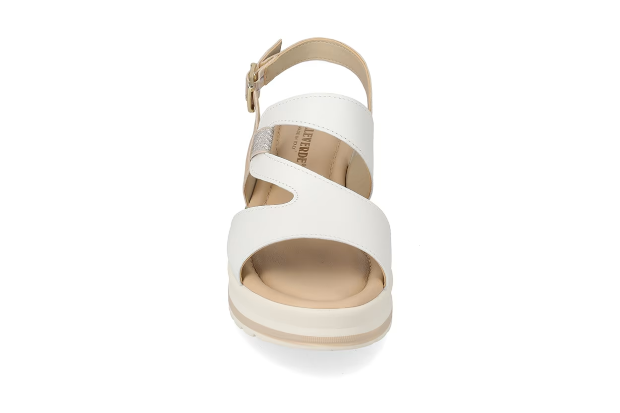 Valleverde sandalo donna in vitello bianco Made in Italy