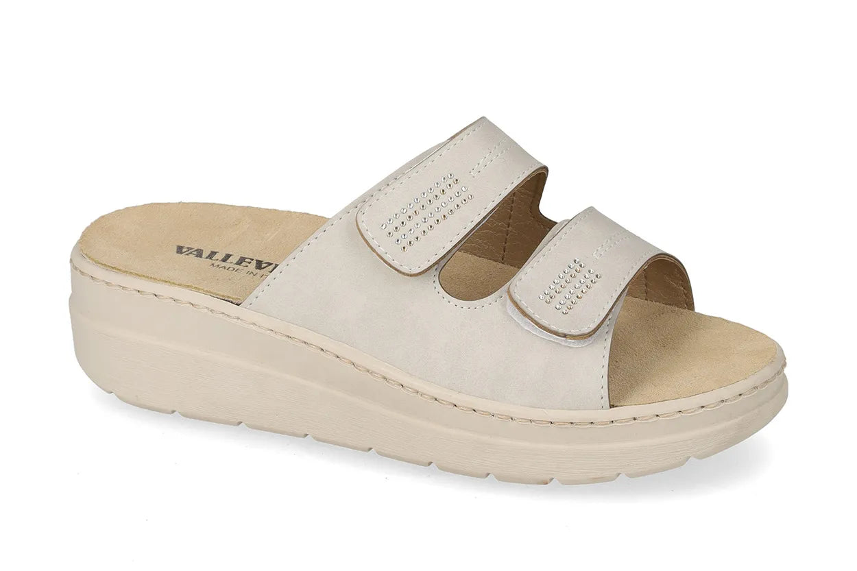 Valleverde Sandalo Donna Ghiaccio con Velcro e Plantare Estraibile