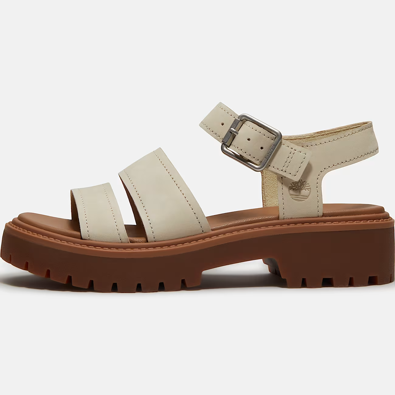 Timberland Stone Street Sandalo Donna Nubuck Chiaro con Plateau