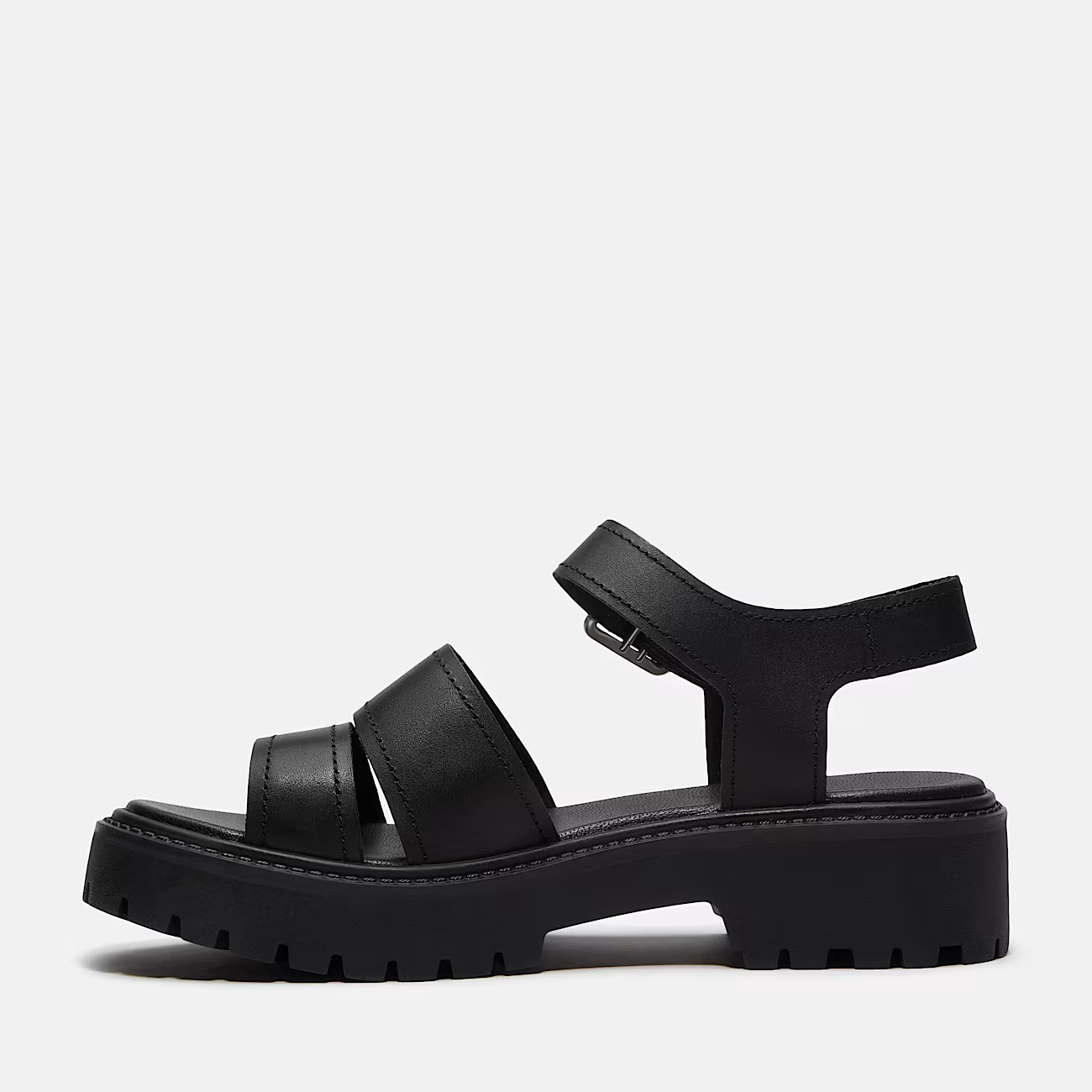 Timberland Stone Street Sandalo Donna Pelle Nera con Plateau