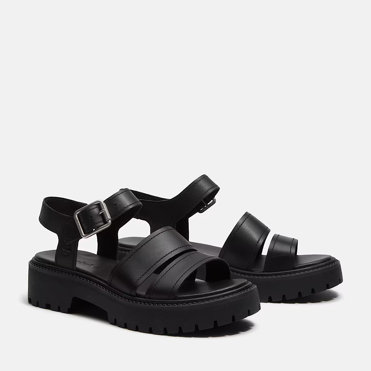 Timberland Stone Street Sandalo Donna Pelle Nera con Plateau