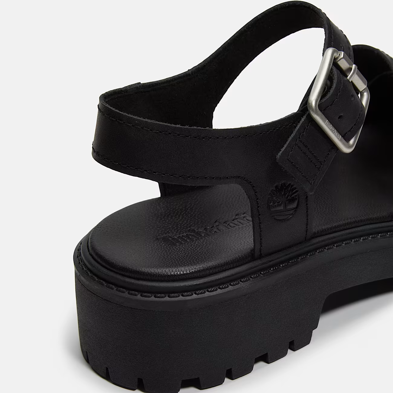 Timberland Stone Street Sandalo Donna Pelle Nera con Plateau