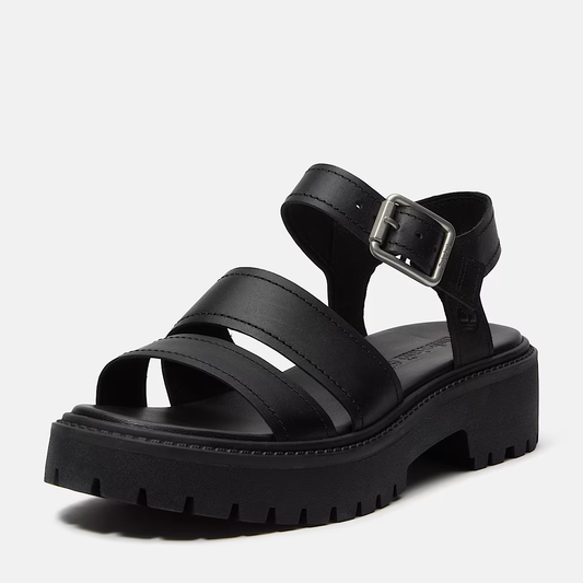 Timberland Stone Street Sandalo Donna Pelle Nera con Plateau