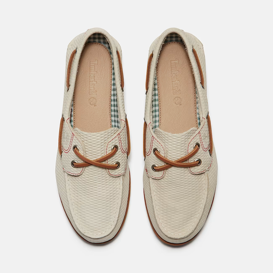 Timberland Classic Scarpa da Barca Donna Nubuck Chiaro con Lacci 360°