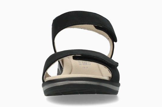 Mephisto Floraline sandalo donna nero in nubuck con Soft-Air e strappi