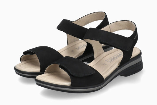 Mephisto Floraline sandalo donna nero in nubuck con Soft-Air e strappi