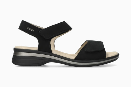 Mephisto Floraline sandalo donna nero in nubuck con Soft-Air e strappi