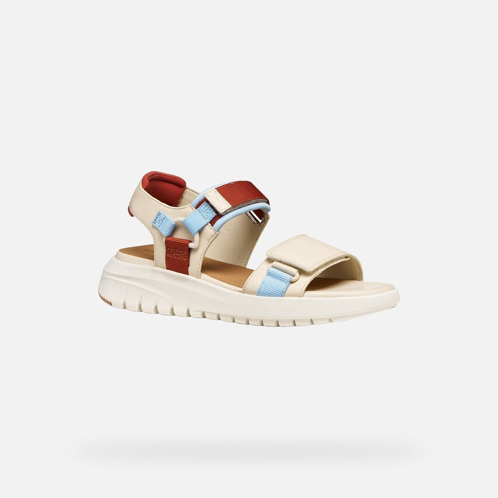 Geox Flextride S sandalo platform donna bianco/azzurro traspirante