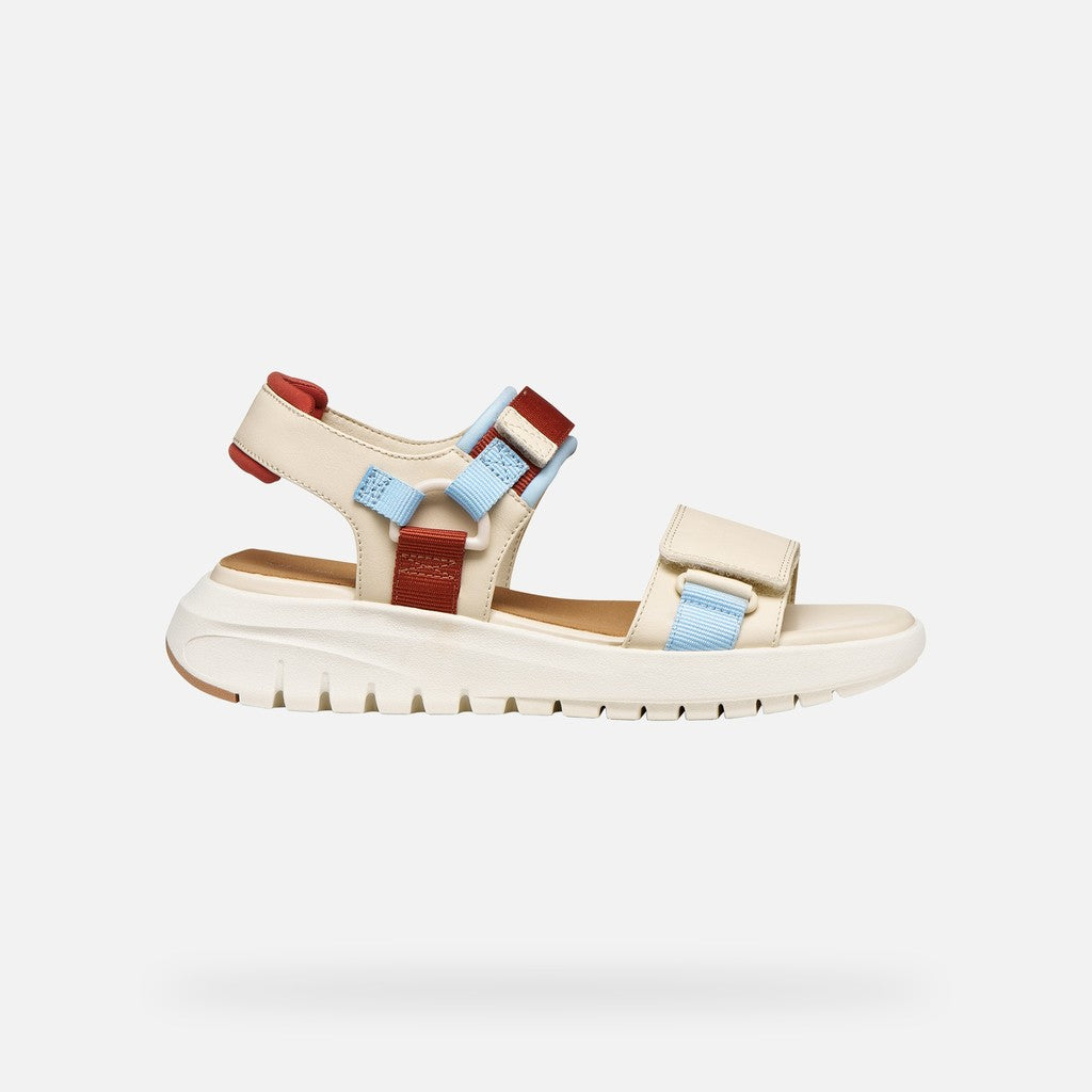 Geox Flextride S sandalo platform donna bianco/azzurro traspirante