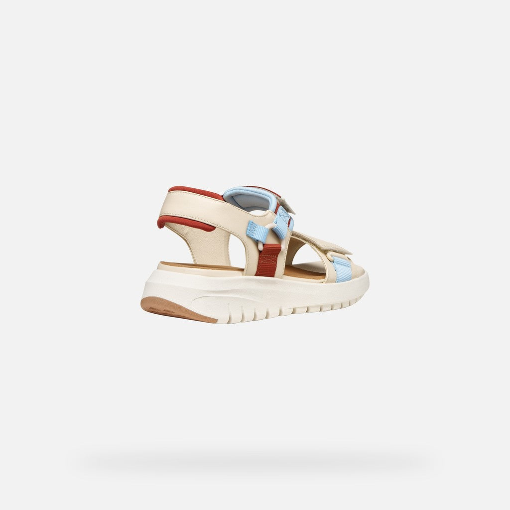 Geox Flextride S sandalo platform donna bianco/azzurro traspirante