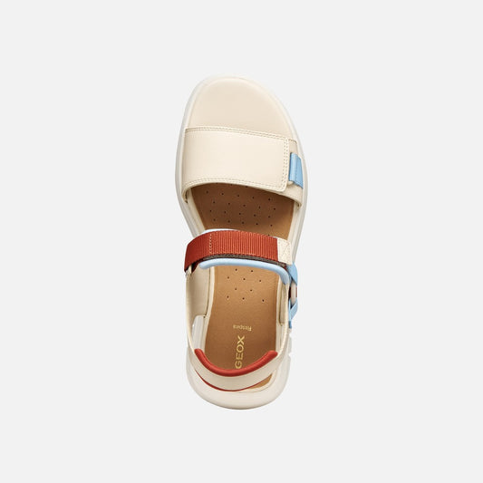 Geox Flextride S sandalo platform donna bianco/azzurro traspirante