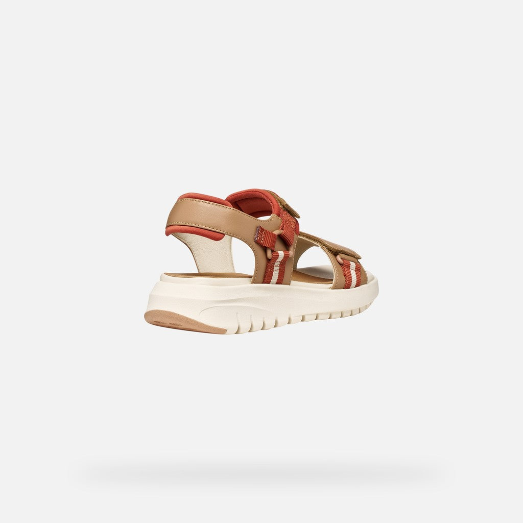 Geox Flextride S sandalo platform donna beige/mattone traspirante