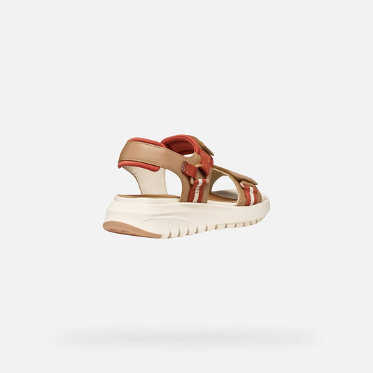 Geox Flextride S sandalo platform donna beige/mattone traspirante