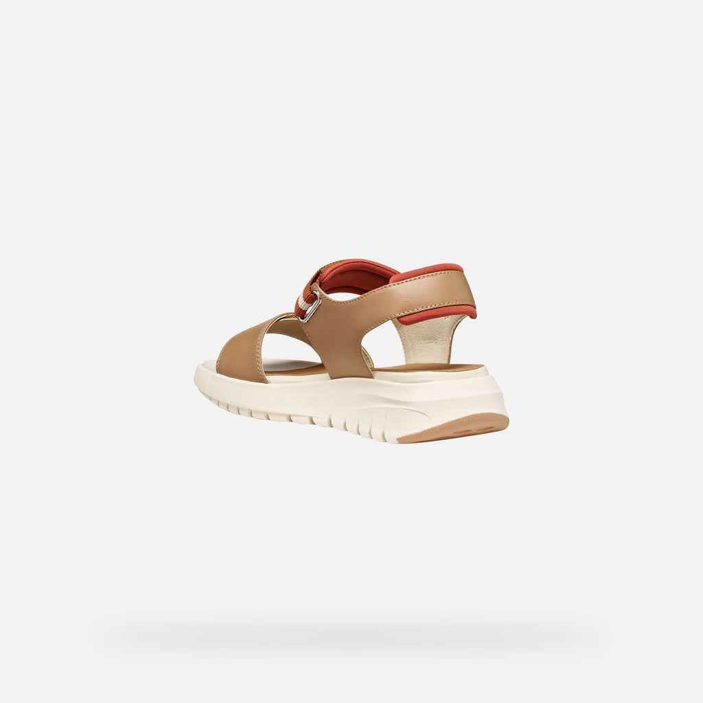 Geox Flextride S sandalo platform donna beige/mattone traspirante