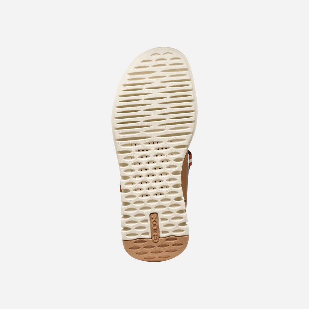 Geox Flextride S sandalo platform donna beige/mattone traspirante