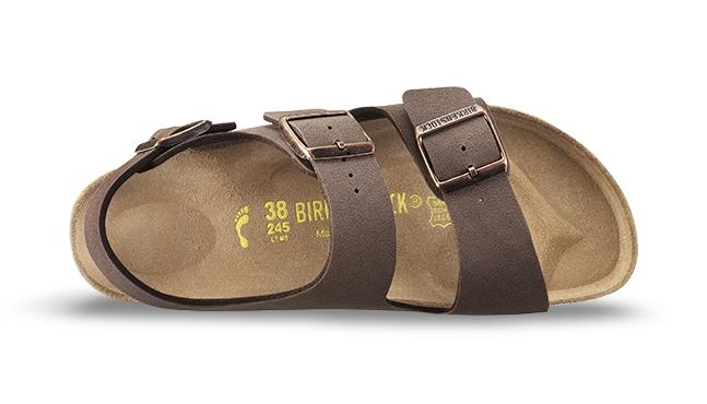 Birkenstock Milano Mocca in Birko-Flor Nabuk con Cinturino Posteriore
