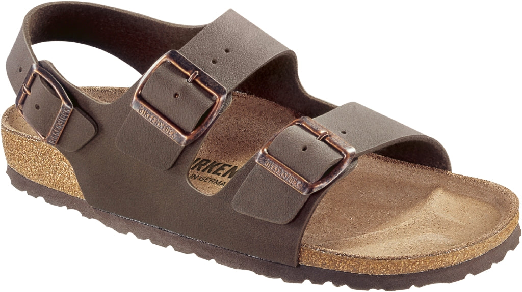 Birkenstock Milano Mocca in Birko-Flor Nabuk con Cinturino Posteriore