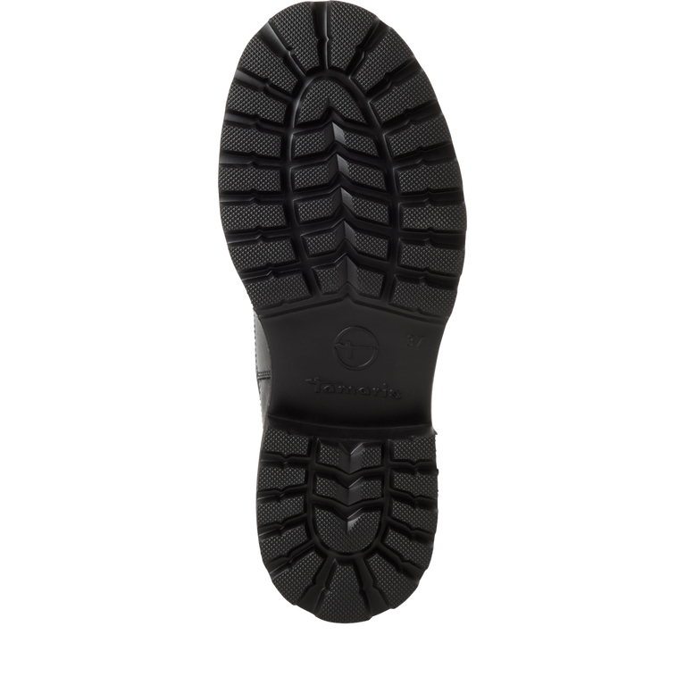 Tamaris tronchetto donna nero in pelle con elastico e plantare estraibile
