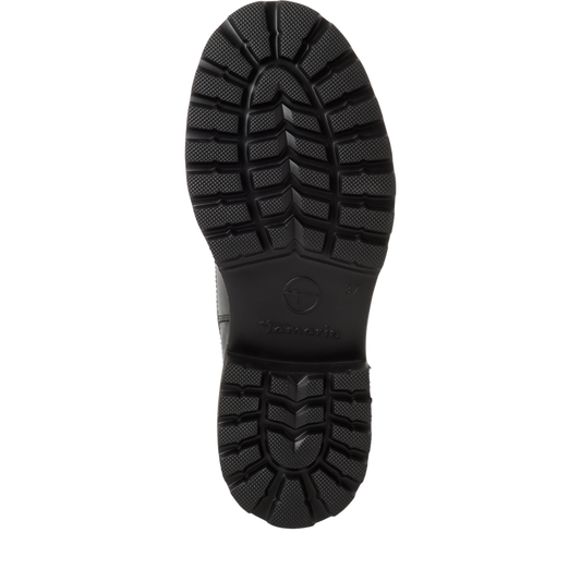 Tamaris tronchetto donna nero in pelle con elastico e plantare estraibile