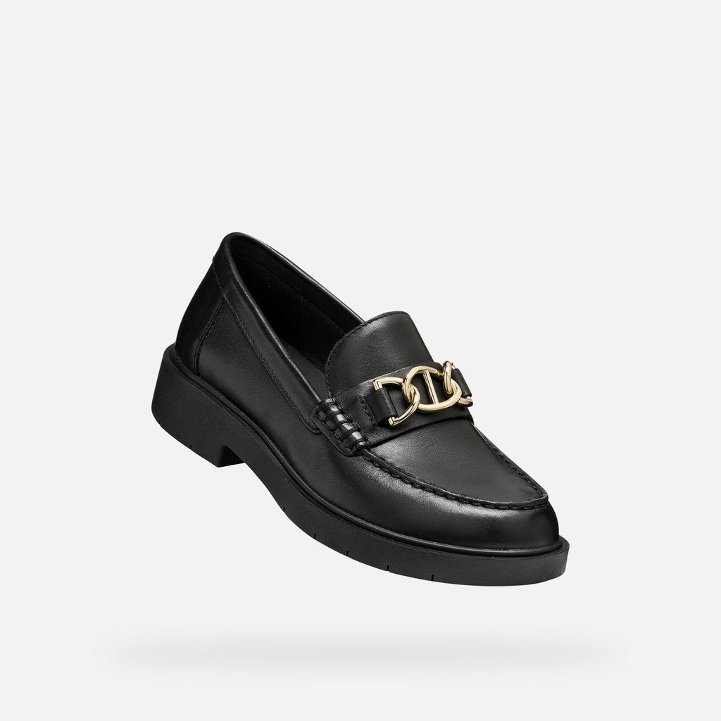 Geox Spherica EC1 B mocassino donna nero pelle con morsetto