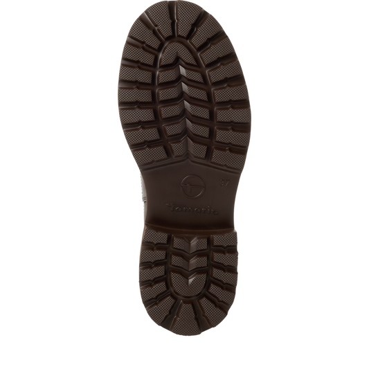 Tamaris tronchetto donna marrone in pelle con elastico e plantare estraibile