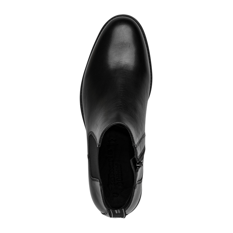 Tamaris stivaletto uomo nero in pelle con sottopiede estraibile