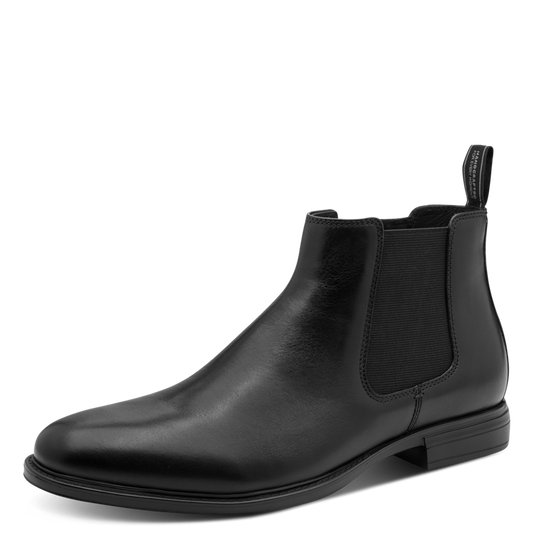 Tamaris stivaletto uomo nero in pelle con sottopiede estraibile