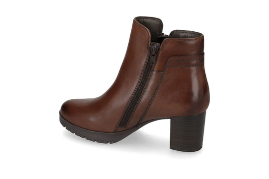Valleverde Tronchetto Donna in Nappa Marrone con Zip e Tacco