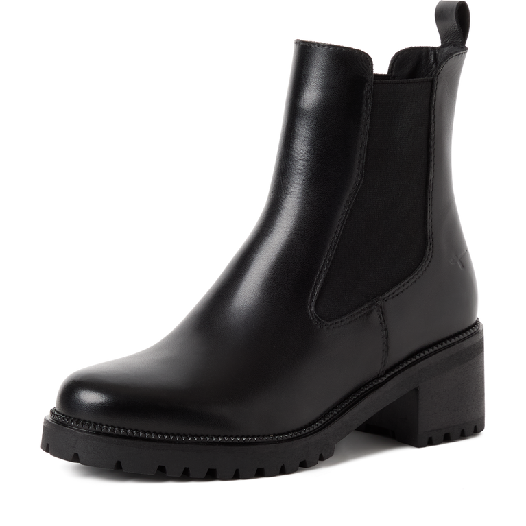 Tamaris Stivaletto Chelsea Donna in Pelle Nera con Tacco