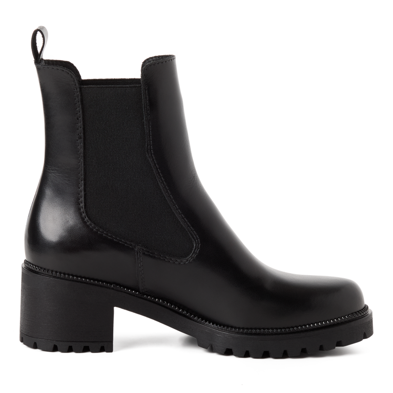 Tamaris Stivaletto Chelsea Donna in Pelle Nera con Tacco
