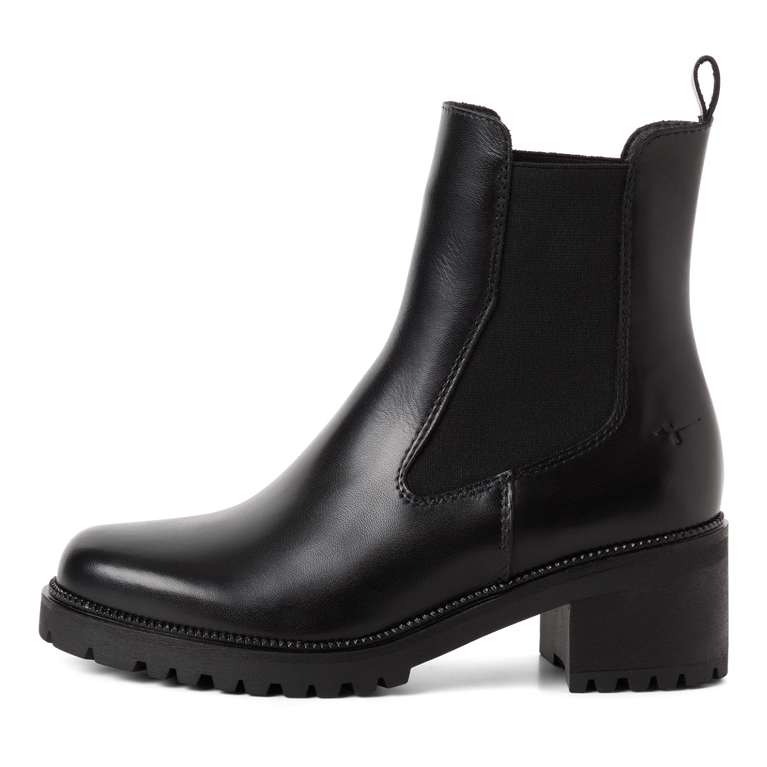 Tamaris Stivaletto Chelsea Donna in Pelle Nera con Tacco