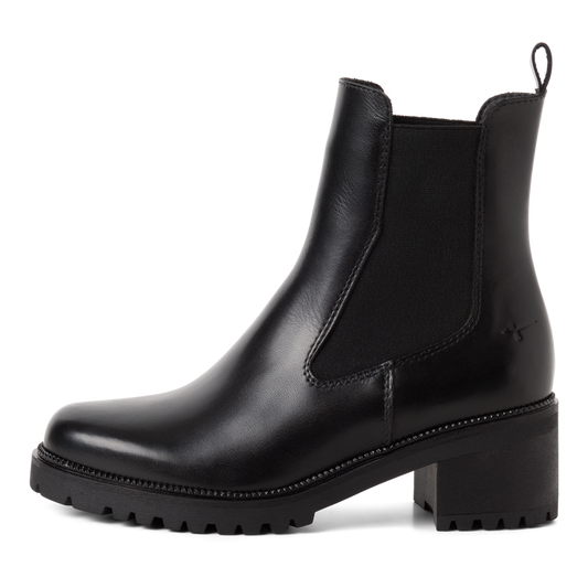Tamaris Stivaletto Chelsea Donna in Pelle Nera con Tacco