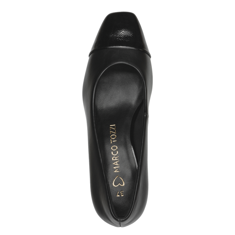 Marco Tozzi Décolleté Donna Nera Vegan con Tacco 6 cm