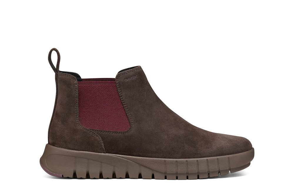 Geox Flextride Donna Stivaletto Chelsea in Camoscio Chocolate
