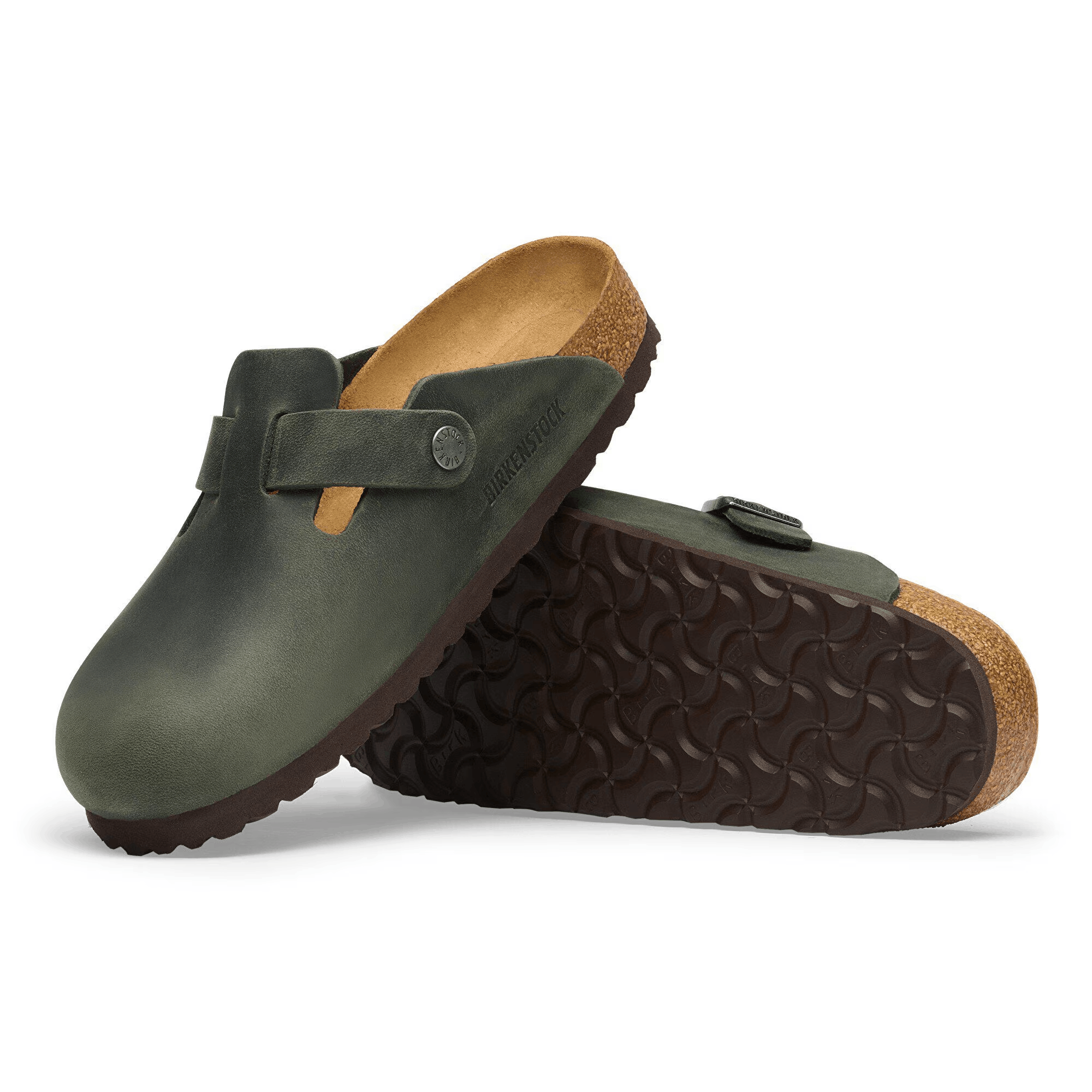 Birkenstock Boston Pianta Stretta Thyme in Pelle Oliata