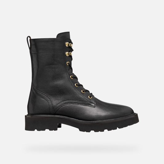 Geox Norize Donna in Capretto Nero con Lacci e Zip