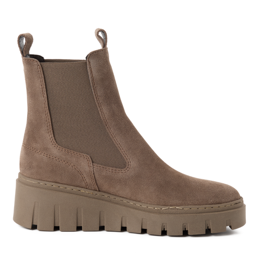 Tamaris Stivaletto Chelsea Donna Camoscio Grigio Tortora Platform