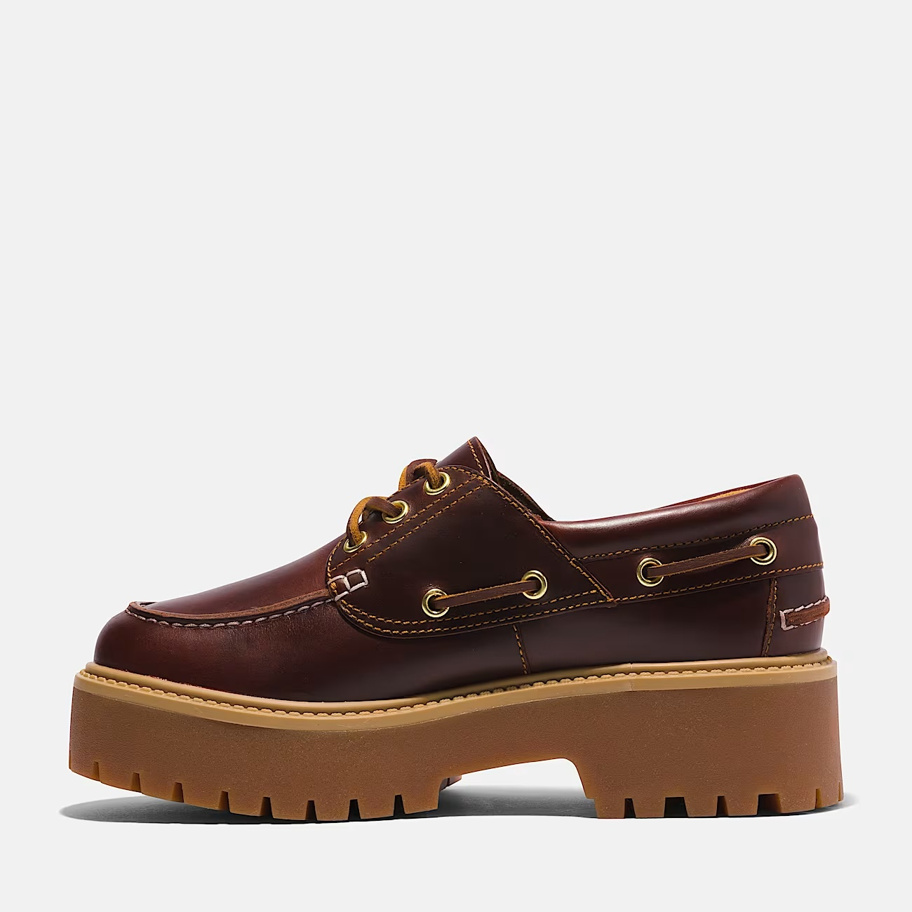 Timberland Stone Street Scarpa Barca Donna Platform Pelle Marrone